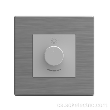 Nerezový kryt 500W Light Dimmer bílé otočné tlačítko